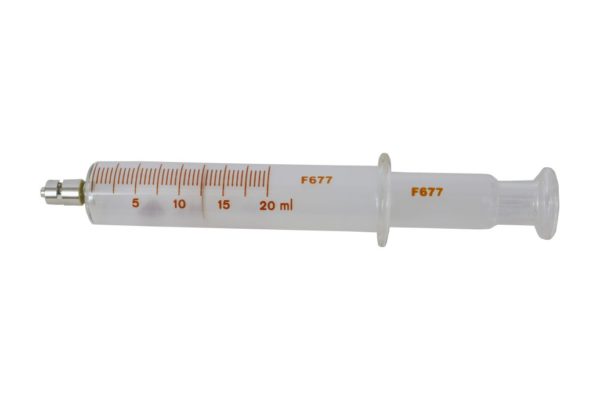 Trovec 20ml Matched Numbered Metal Luer Lock Empty Glass Syringe with 1ml graduation for Transformer Oil Sampling/DGA.